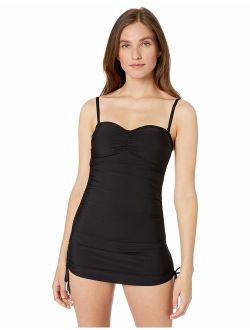 Women's Shirred Side Tie Bandeau Swimdress