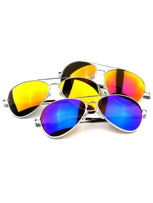 zeroUV - Premium Full Mirrored Aviator Sunglasses w/Flash Mirror Lens