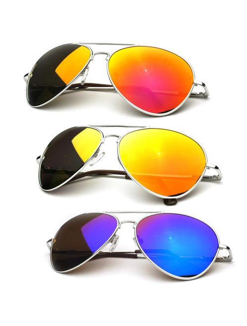 zeroUV - Premium Full Mirrored Aviator Sunglasses w/Flash Mirror Lens