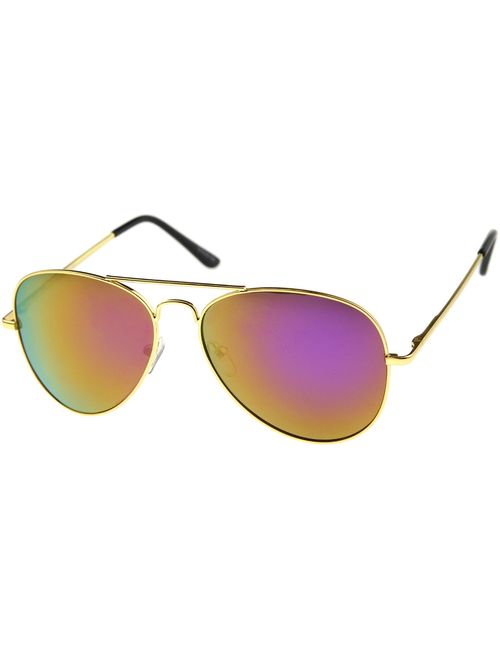 zeroUV - Premium Full Mirrored Aviator Sunglasses w/Flash Mirror Lens