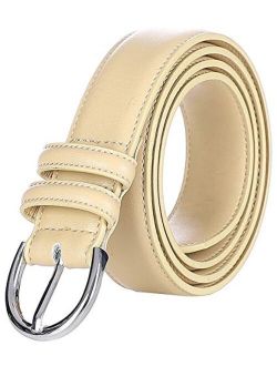 Falari Women Genuine Leather Belt Fashion Dress Belt With Single Prong Buckle 6028-31 Colors