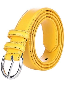 Falari Women Genuine Leather Belt Fashion Dress Belt With Single Prong Buckle 6028-31 Colors