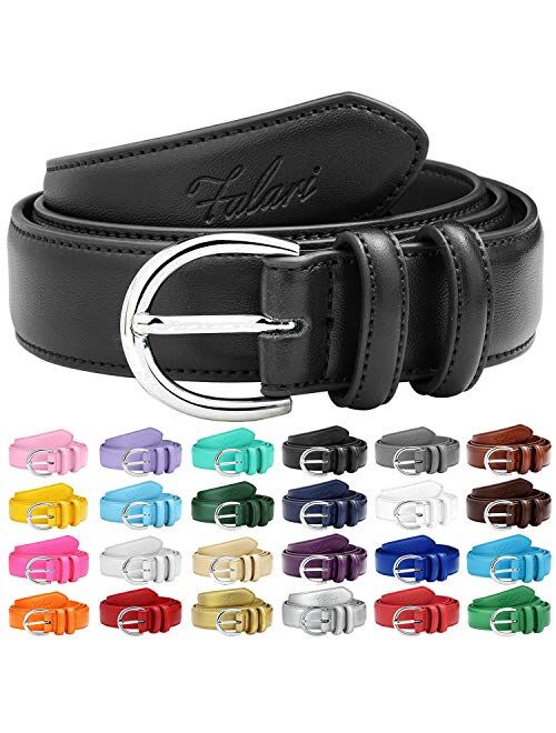 Falari Women Genuine Leather Belt Fashion Dress Belt With Single Prong Buckle 6028-31 Colors