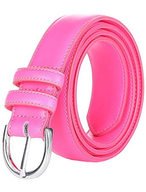 Falari Women Genuine Leather Belt Fashion Dress Belt With Single Prong Buckle 6028-31 Colors