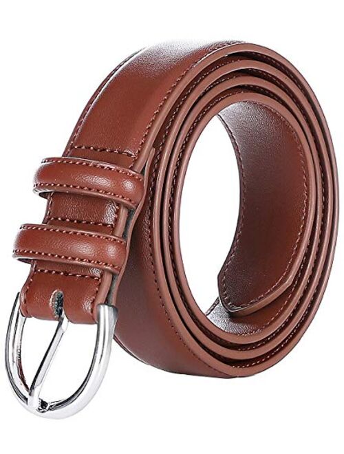 Falari Women Genuine Leather Belt Fashion Dress Belt With Single Prong Buckle 6028-31 Colors