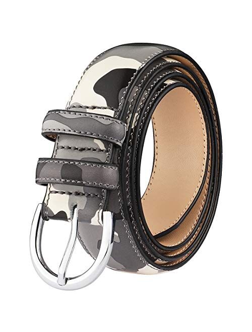 Falari Women Genuine Leather Belt Fashion Dress Belt With Single Prong Buckle 6028-31 Colors