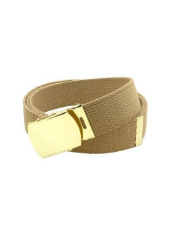 Canvas Web Belt Military Style with Brass Buckle and Tip 54