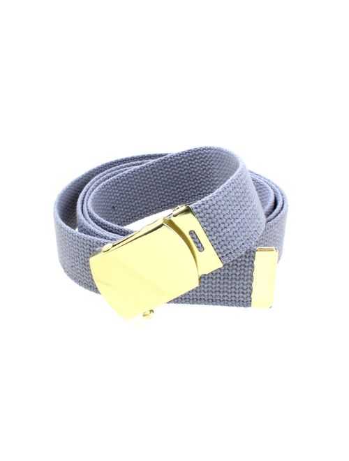 Canvas Web Belt Military Style with Brass Buckle and Tip 54