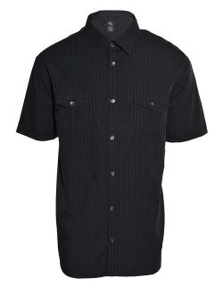 Mens Striped Short Sleeve Button Up Shirt