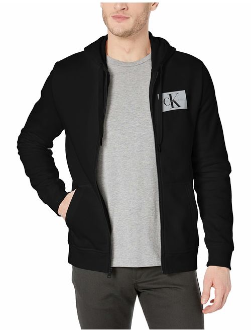 Calvin Klein Men's Monogram Logo Full-Zip Hooded Sweatshirt