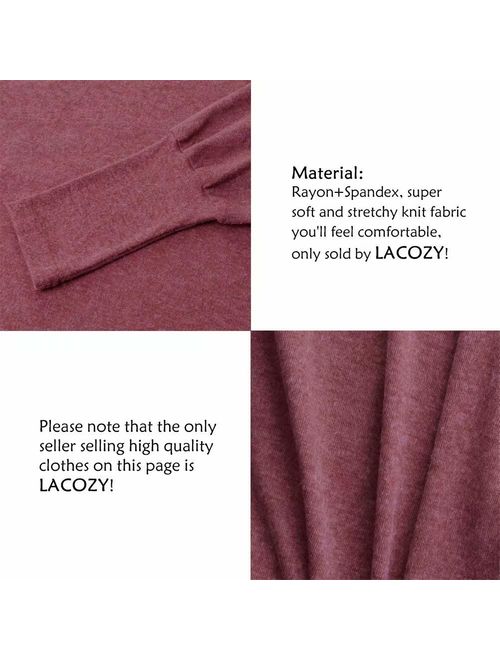 LACOZY Women's Off Shoulder Long Sleeve Oversized Pullover Sweater Knit Jumper Loose Tunic Tops