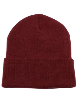 Beanie Men Women - Unisex Cuffed Plain Skull Knit Hat Cap