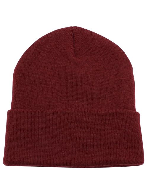 Top Level Beanie Men Women - Unisex Cuffed Plain Skull Knit Hat Cap