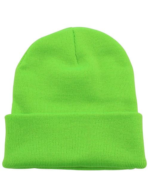 Top Level Beanie Men Women - Unisex Cuffed Plain Skull Knit Hat Cap