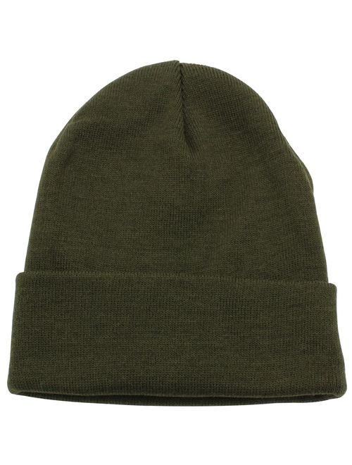 Top Level Beanie Men Women - Unisex Cuffed Plain Skull Knit Hat Cap