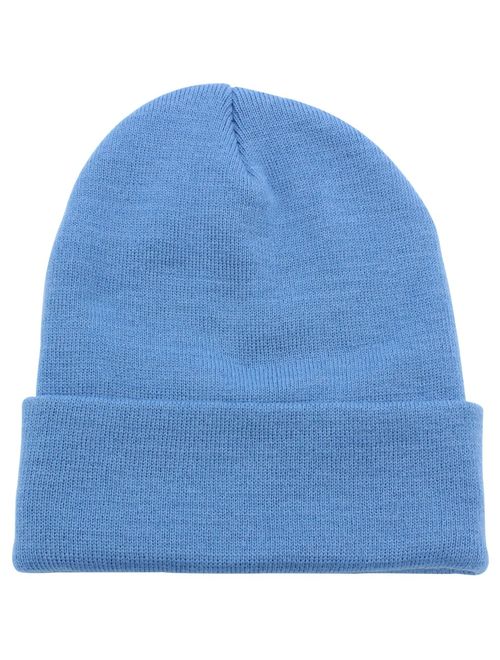 Top Level Beanie Men Women - Unisex Cuffed Plain Skull Knit Hat Cap