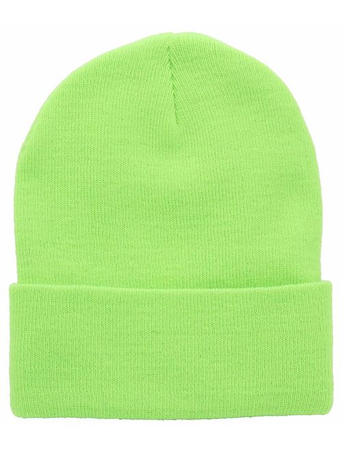 Top Level Beanie Men Women - Unisex Cuffed Plain Skull Knit Hat Cap