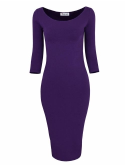 TAM WARE Womens Classic Slim Fit Bodycon Midi Dress