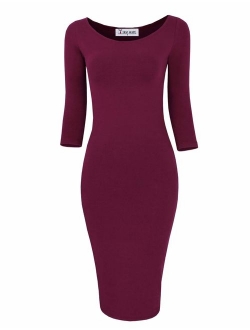 TAM WARE Womens Classic Slim Fit Bodycon Midi Dress