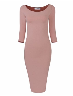 TAM WARE Womens Classic Slim Fit Bodycon Midi Dress