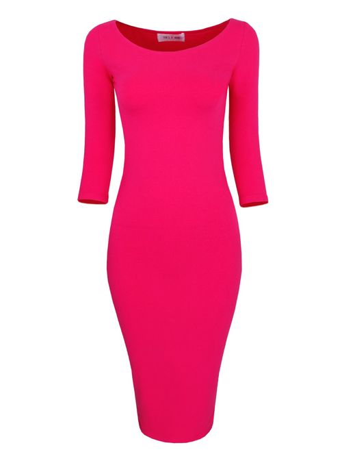 TAM WARE Womens Classic Slim Fit Bodycon Midi Dress