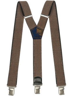 Mens Suspenders Wide Adjustable and Elastic Braces Y Shape with Very Strong Clips - Heavy Duty