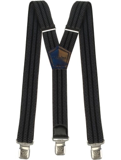 Mens Suspenders Wide Adjustable and Elastic Braces Y Shape with Very Strong Clips - Heavy Duty