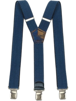 Mens Suspenders Wide Adjustable and Elastic Braces Y Shape with Very Strong Clips - Heavy Duty