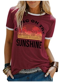 Nlife Bring On The Sunshine Graphic Long Sleeves Tees Blouses for Women Tops Sweaters for Women