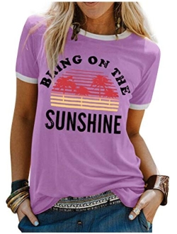 Nlife Bring On The Sunshine Graphic Long Sleeves Tees Blouses for Women Tops Sweaters for Women