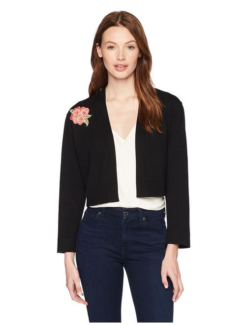 Calvin Klein Women's Long Sleeved Shrug with Floral Embroidery