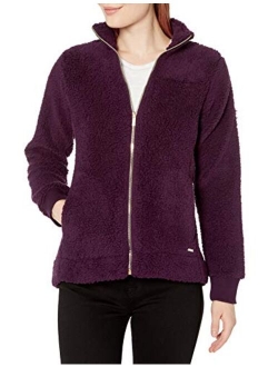 Women's Zip Up Ribbed Cuff Sherpa