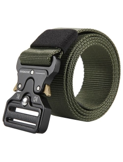 Men's Tactical Belt Heavy Duty Webbing Belt Adjustable Military Style Nylon Belts