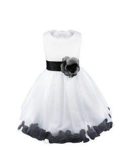 iEFiEL Kids Wedding Party Bowknot Petals Flower Girl Dress Junior Prom Pageant Party Gown