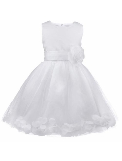 iEFiEL Kids Wedding Party Bowknot Petals Flower Girl Dress Junior Prom Pageant Party Gown