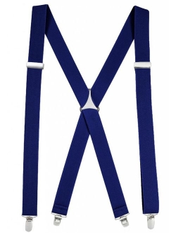 Suspender for Men X-Back Adjustable Straight Clip-on Tuxedo Suspenders Many Colors Available
