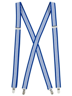 Suspender for Men X-Back Adjustable Straight Clip-on Tuxedo Suspenders Many Colors Available