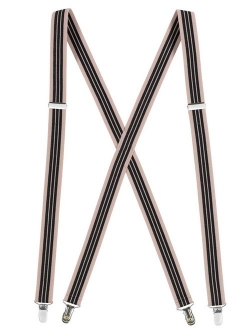 Suspender for Men X-Back Adjustable Straight Clip-on Tuxedo Suspenders Many Colors Available