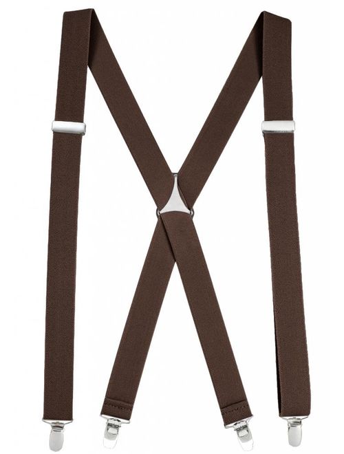 Hold'Em Suspender for Men X-Back Adjustable Straight Clip-on Tuxedo Suspenders Many Colors Available