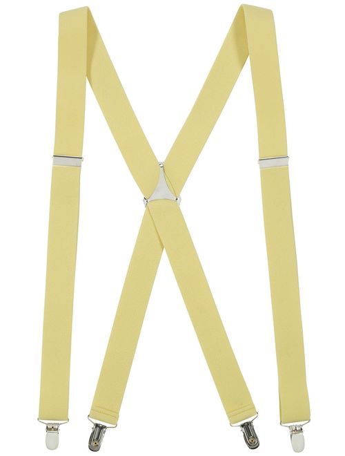 Hold'Em Suspender for Men X-Back Adjustable Straight Clip-on Tuxedo Suspenders Many Colors Available