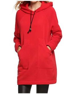 Qearl Women Autumn Loose Warm Pocket Pullover Hoodie Tunic Sweatshirt