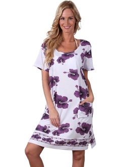 INGEAR Beach Summer Shift Dress Short Cotton Tee Dress Cover up