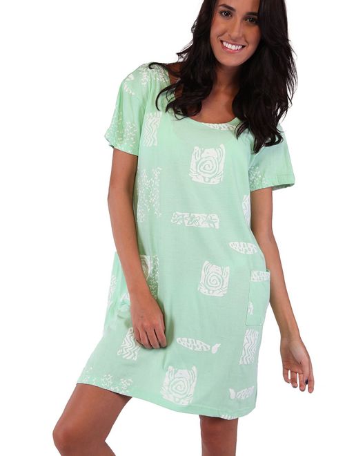 INGEAR Beach Summer Shift Dress Short Cotton Tee Dress Cover up