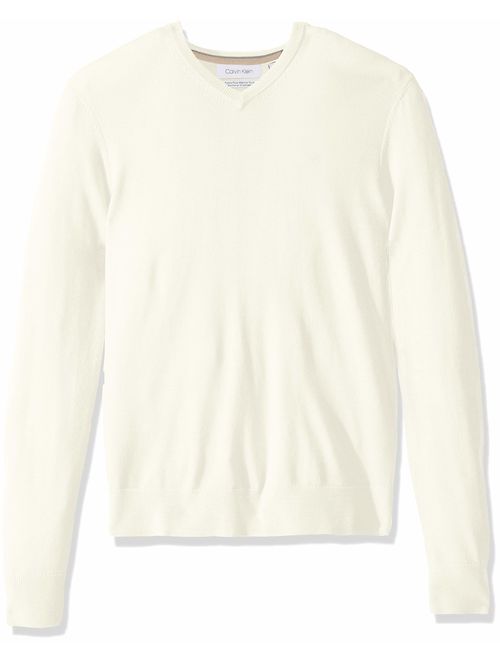 Calvin Klein Men's Merino Sweater V-Neck Solid