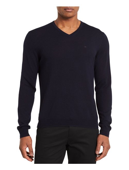 Calvin Klein Men's Merino Sweater V-Neck Solid