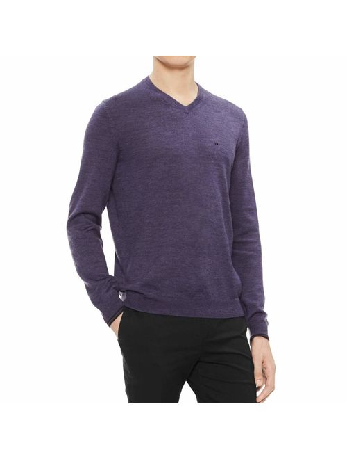 Calvin Klein Men's Merino Sweater V-Neck Solid