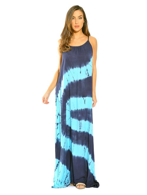 Riviera Sun Tie Dye Spaghetti Strap Maxi Dress