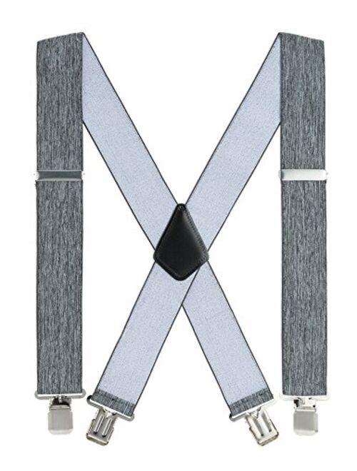 Suspenders for Men, with Heavy Duty Clip Wide X-Back for Work