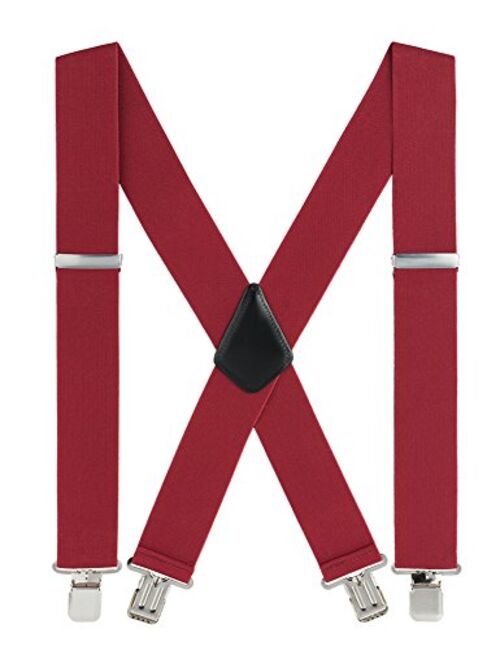 Suspenders for Men, with Heavy Duty Clip Wide X-Back for Work