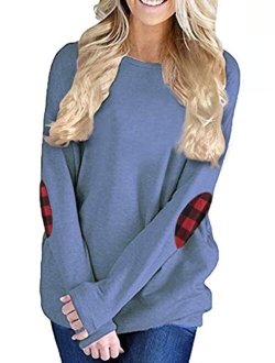 Unidear Womens Casual Long Sleeve Cozy High Neck Solid Sweatshirt with Pocket